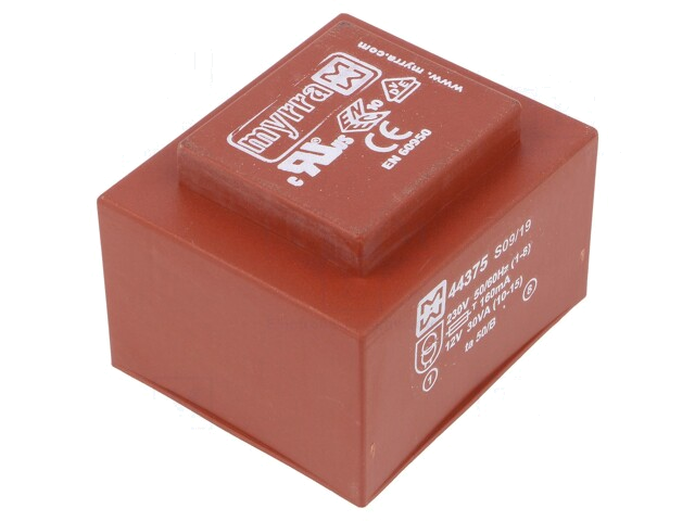 Transformator: ingegoten; 30VA; 230VAC; 12V; 2,5A; PCB Transformator: ingegoten; 30VA; 230VAC; 12V; 2,5A; PCB